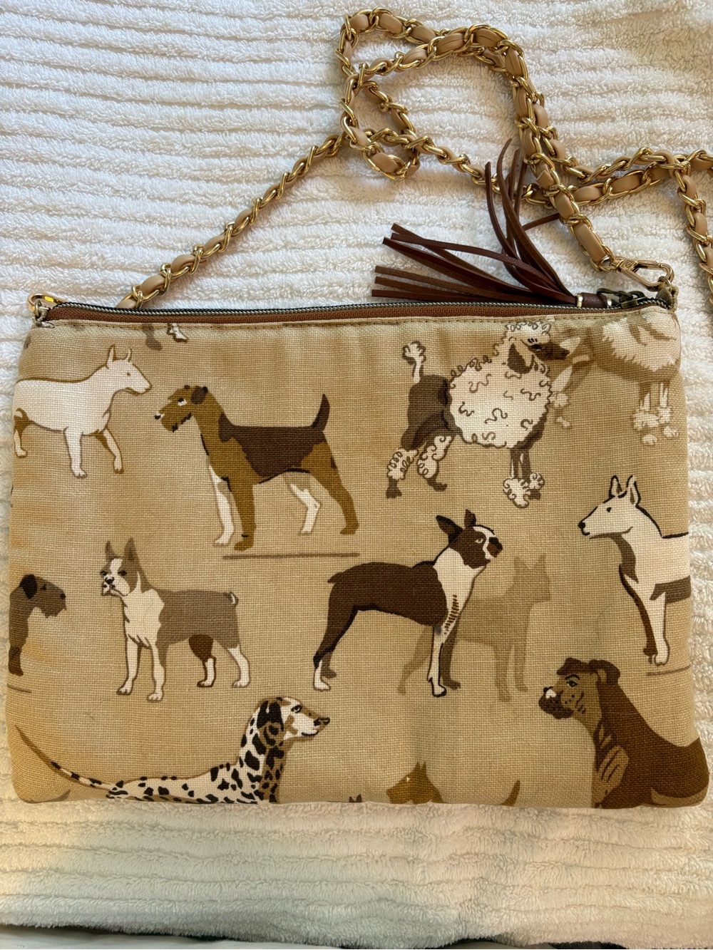 Horse Country Boutique “Dogs” Zippered Crossbody Bag NWOT